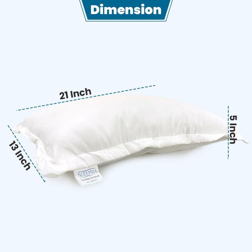 Sleepsia Microfiber Bed Pillow for Sleeping - Ultra Soft Bed Pillows for Side, Front and Back Sleepers, 24" X 16" X 5" (White, Pack of 4) view 2