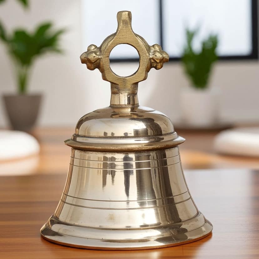 Brass Temple Hanging Ghanta, Hanging Bell, Ghanta 4 KG - Big Size Brass Temple Ghanta for Aarti (ZMAS493 I)