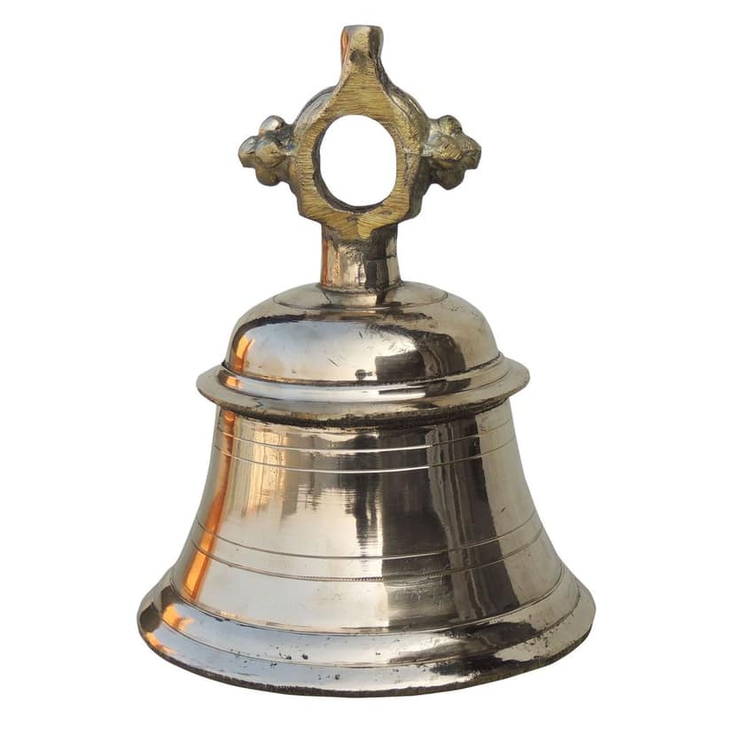 Brass Temple Hanging Ghanta, Hanging Bell, Ghanta 4 KG - Big Size Brass Temple Ghanta for Aarti (ZMAS493 I) view 2