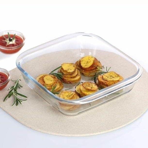 Borosilicate Glass Baking Dish | 900 ML | Oven, Microwave, Freezer & Dishwasher Safe | Transparent, Durable & Heat-Resistant |Glass Bakeware for Baking, Roasting & Serving