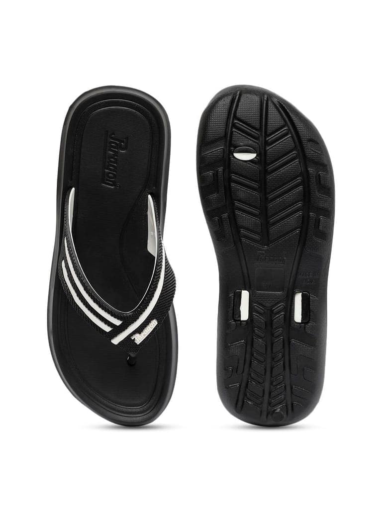 Men's Black and White Flip Flops view 5