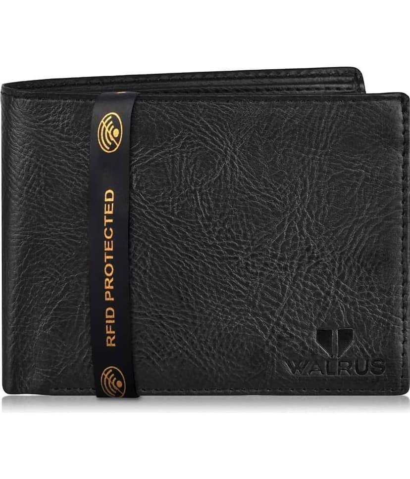 Walrus Faux Leather Black Casual Regular Wallet
