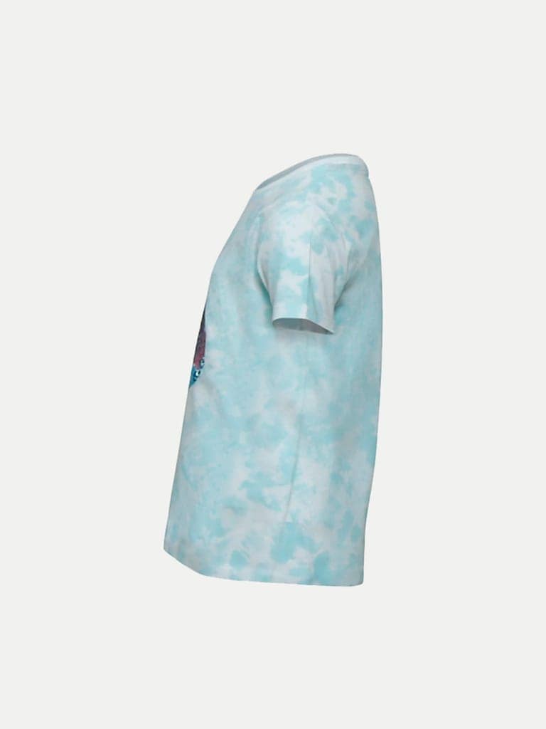 Tie-Dyed Blue Unicorn Crew Neck T-shirt view 3
