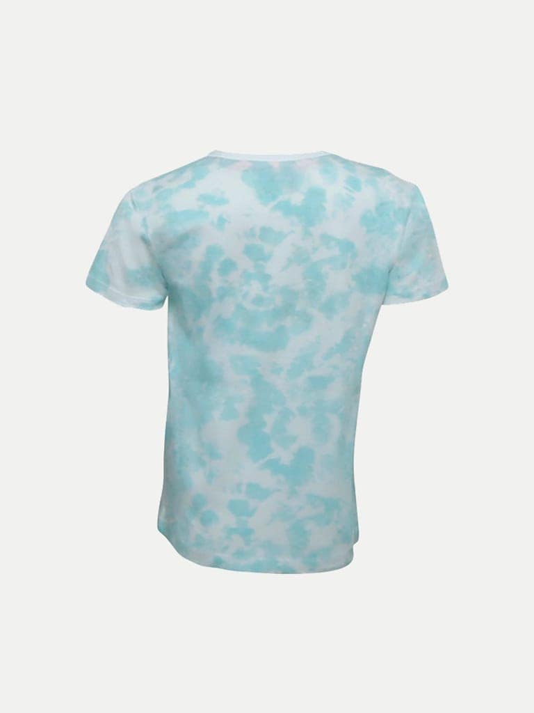 Tie-Dyed Blue Unicorn Crew Neck T-shirt view 4