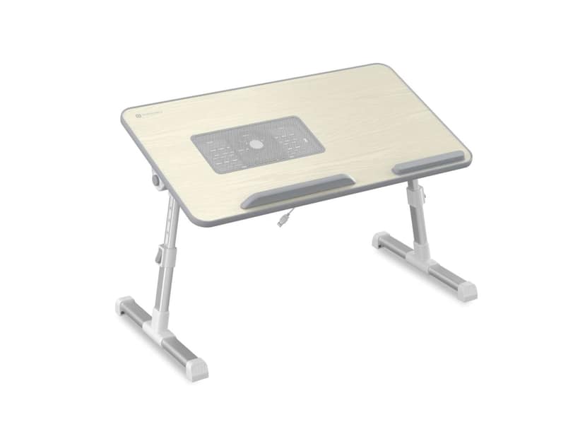 Portronics My Buddy Plus Adjustable Laptop Table with Built-in USB Cooling Fan, Foldable Legs, Adjustable Angle for Home, Office, Working, Gaming & Writing - Grey