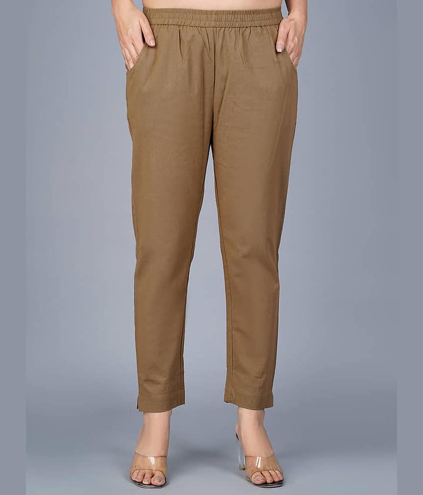 QuaClo - Brown Cotton Regular Women's Casual Pants ( Pack of 1 )