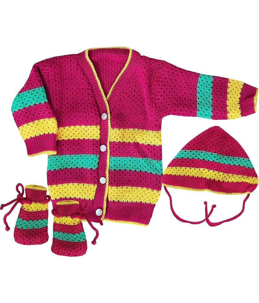 LITTLE PANDA Single Unisex for Baby Woollen Cardigans ( Yellow )