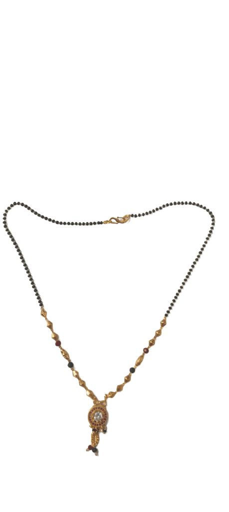 Gold Plated Traditional Marathi Mangalsutra Necklace for Women view 3
