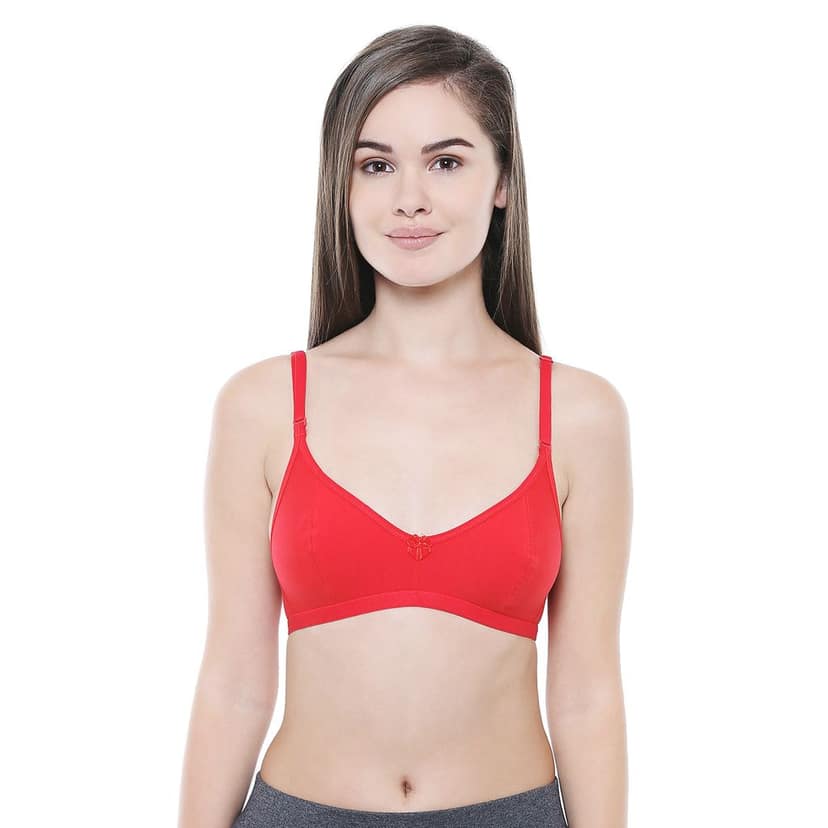Bodycare Women Cotton Spandex Full Coverage Non Padded Regular Bra Pack - 2 E1575REDPU view 3