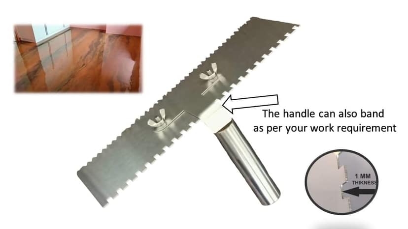 MD Style Square Notch Metal Trowel Fix Thickness for Flexible Resin Spreader Set, Reusable Trowel Scrapers for Epoxy, Fillers, Putty,Spackling Paste view 4