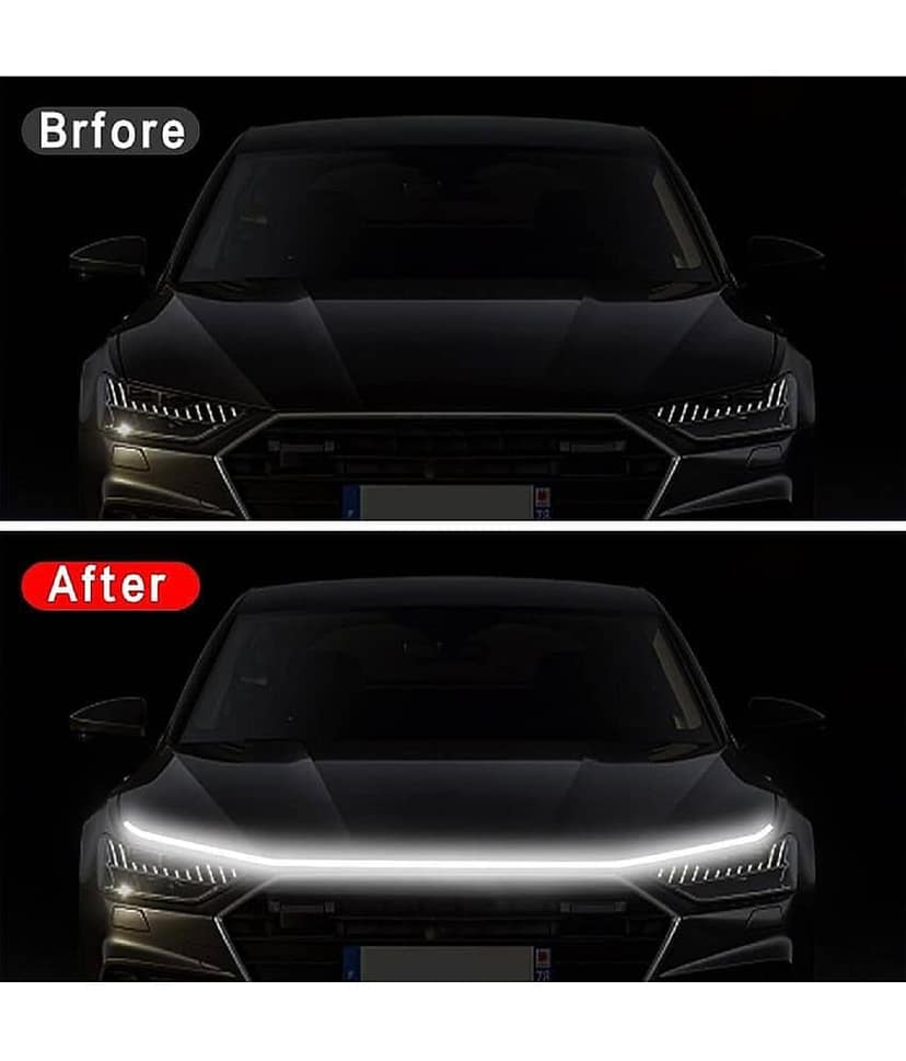 HINGOL NEW - Car Hood Light Strip Through-type Auto Modified Headlight Cuttable Decorative Lamp Car Daytime Running Lights view 2