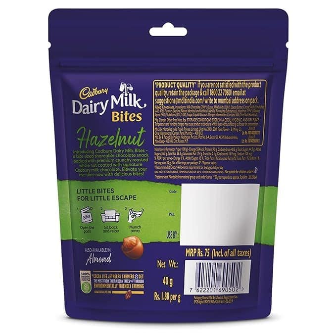 Cadbury Dairy Milk Hazelnut Bites 40 Gms view 2