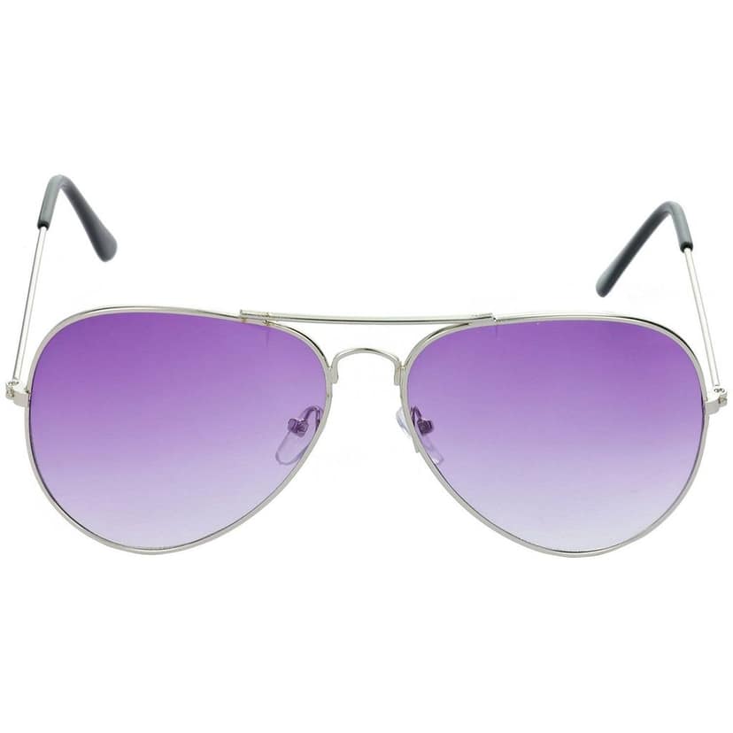 HRINKAR Men Women Boys & Girls Pilot Sunglasses Silver & Grey Frame, Violet & Blue Lens (Medium) Pack of - 2 view 2