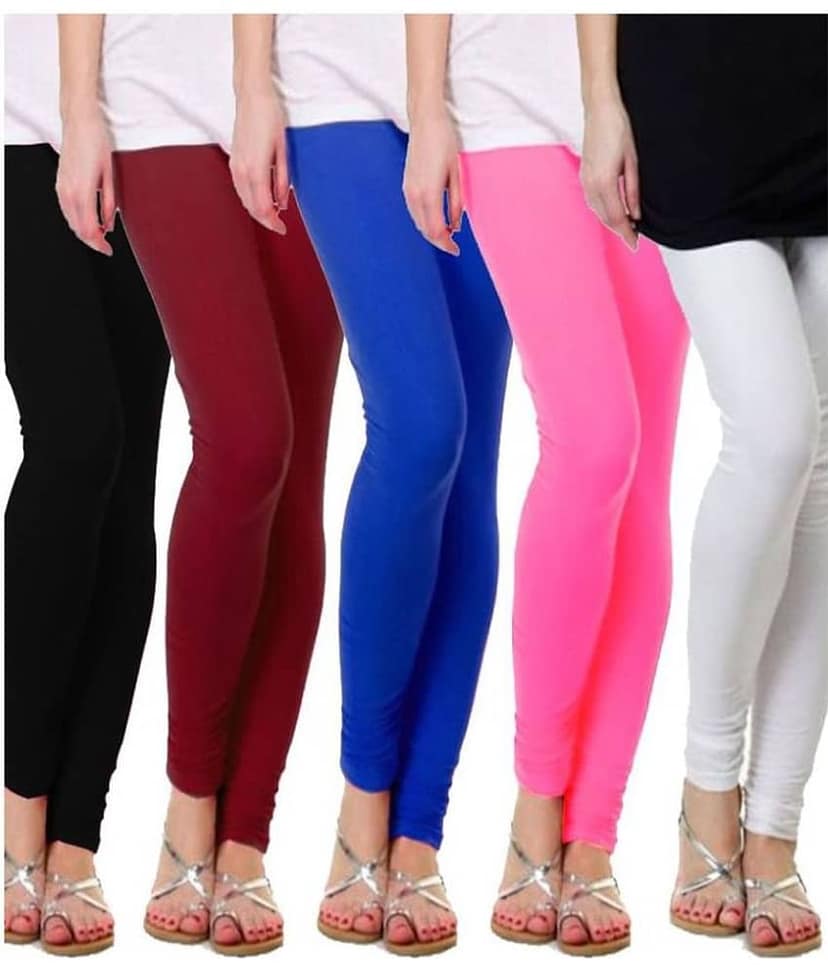 Famaya Pack of 5 Girls Cotton Leggings ( Green )