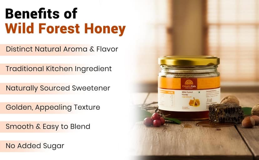 Chhattiskala A Bihan Initiative Pure Natural Wild Forest Honey 450g Raw Unprocessed Honey Rich in Nutrients No Added Sugar or Preservatives view 5