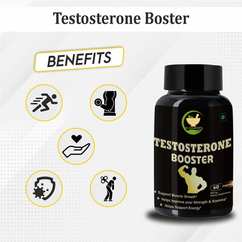 FIJ AYURVEDA Testosterone Booster Capsule for Men & Women � 500mg 60 Capsules (Pack of 1) view 2