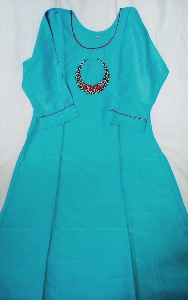 New Hand Work Cotton Reyon kurti view 2