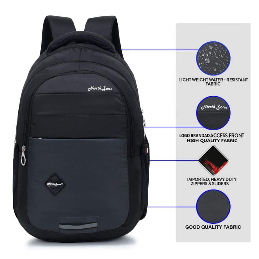 Northzone Laptop Bag/College Bag/School Bag/Office Bag/Waterproof Bag/Travel Bag/Casual Backpack/Trending Backpack (Black1) 40L Backpack view 3