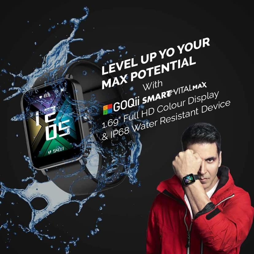 GOQii Newly Launched Smart Vital MAX HD Display Smart Watch with 5 lakhs Health Insurance & 1 lakh Life Insurance with SpO2, & Free 3 Months Personal Coaching view 7
