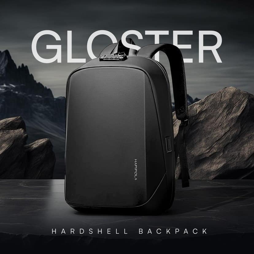 HAPIPOLA Gloster Bag Compatible with 15.6 inch laptop, 180 Degree Opens, Water Resistant, Anti Theft Number Lock Laptop Backpack, Office Business,Travel Backpack for Men and Women, 20 Ltrs Bag Black view 3