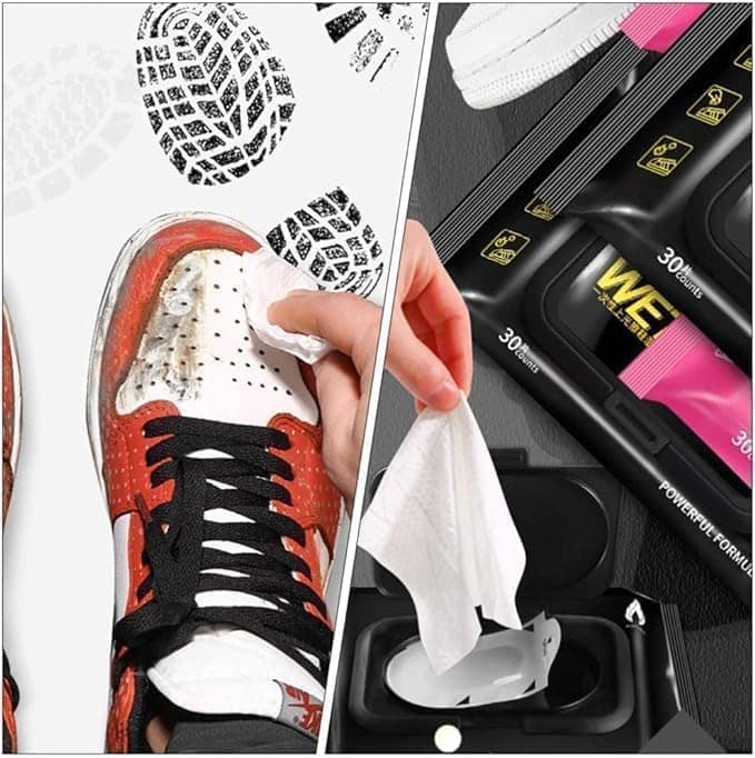 Shoe Cleaning Wipes | Instant Shoe Cleaner & Shine Wipes | Pre-Moistened Cleaning Wipes for Shoes & Accessories view 2