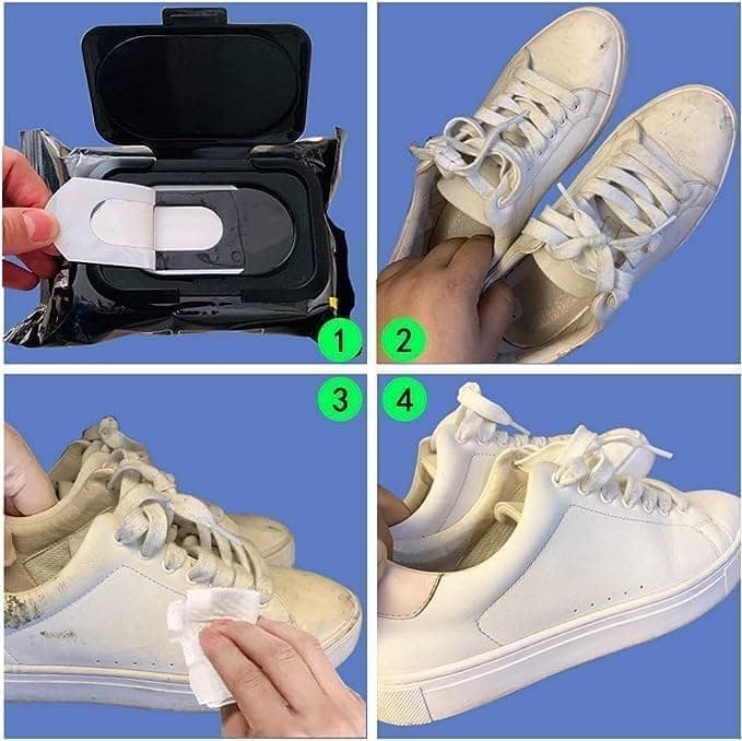 Shoe Cleaning Wipes | Instant Shoe Cleaner & Shine Wipes | Pre-Moistened Cleaning Wipes for Shoes & Accessories view 3