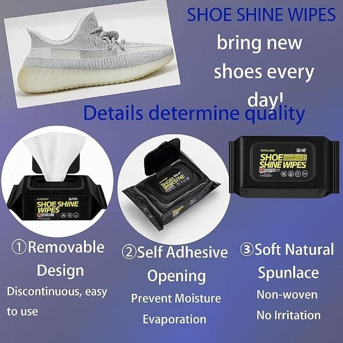 Shoe Cleaning Wipes | Instant Shoe Cleaner & Shine Wipes | Pre-Moistened Cleaning Wipes for Shoes & Accessories view 4