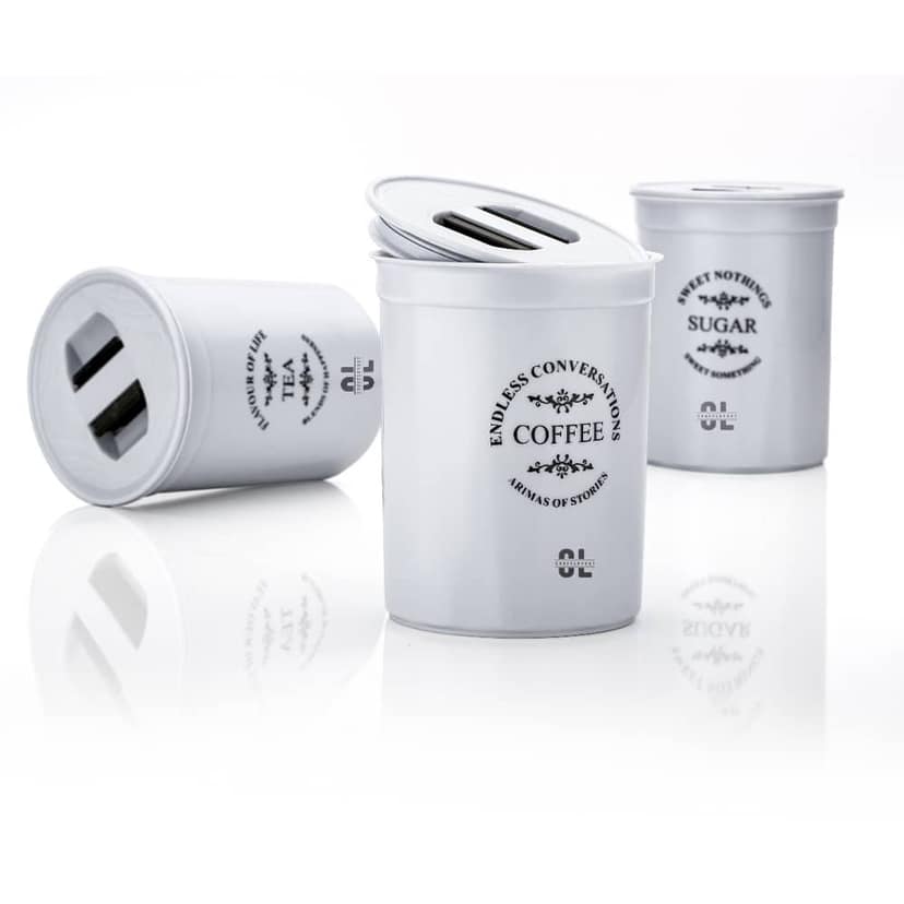 Craftlayout Set of 3 Tea Coffee Sugar Containers 900ml