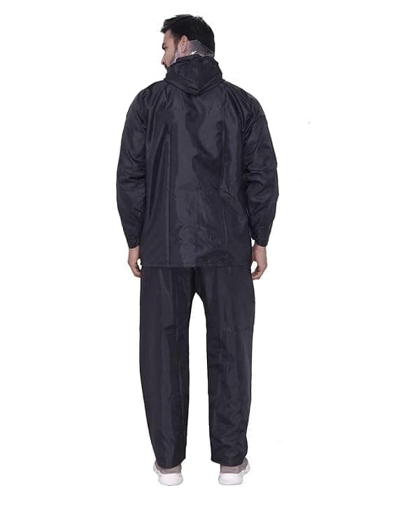 Men Raincoats Waterproof || Men Raincoat Pair || Raincoats for Men (Blue-Black-Grey) view 3