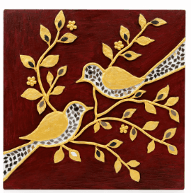 Handmade Golden Bird Art Decorative Wall Hanging for Home Decor view 2