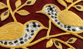 Handmade Golden Bird Art Decorative Wall Hanging for Home Decor view 3