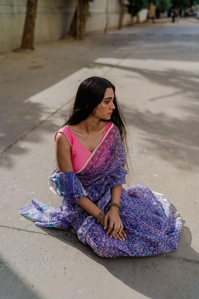 Kaisori Bagh Mallika Kota blockprinted saree view 2