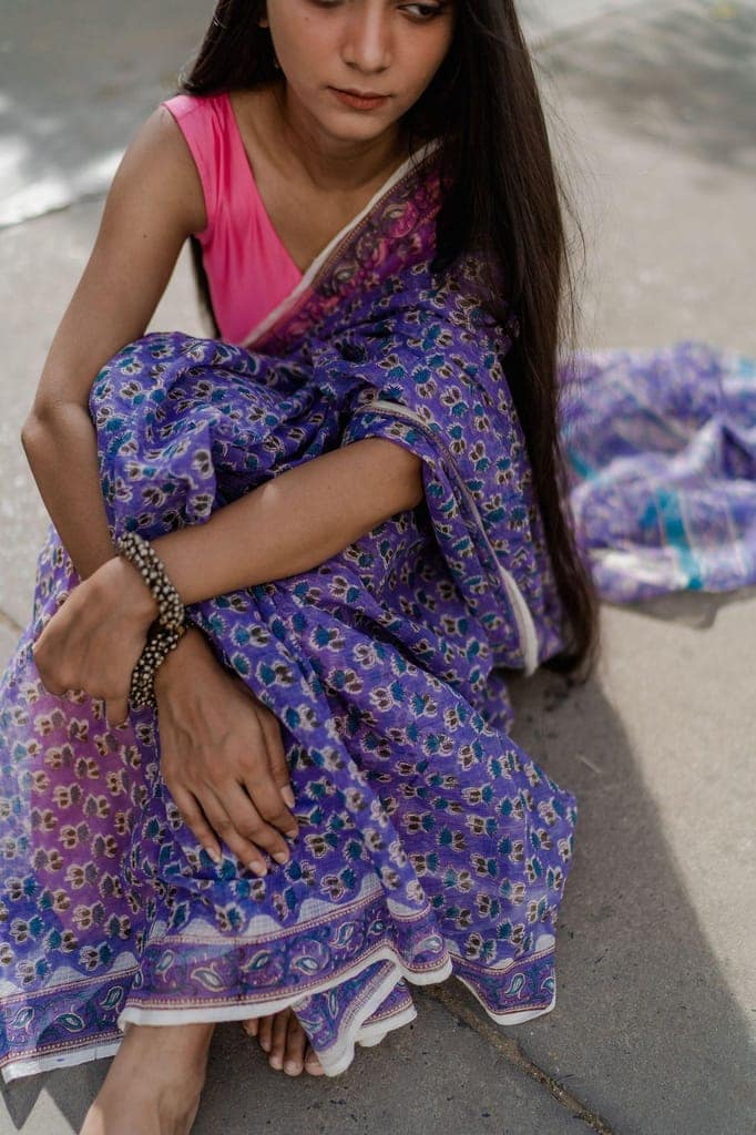 Kaisori Bagh Mallika Kota blockprinted saree view 3