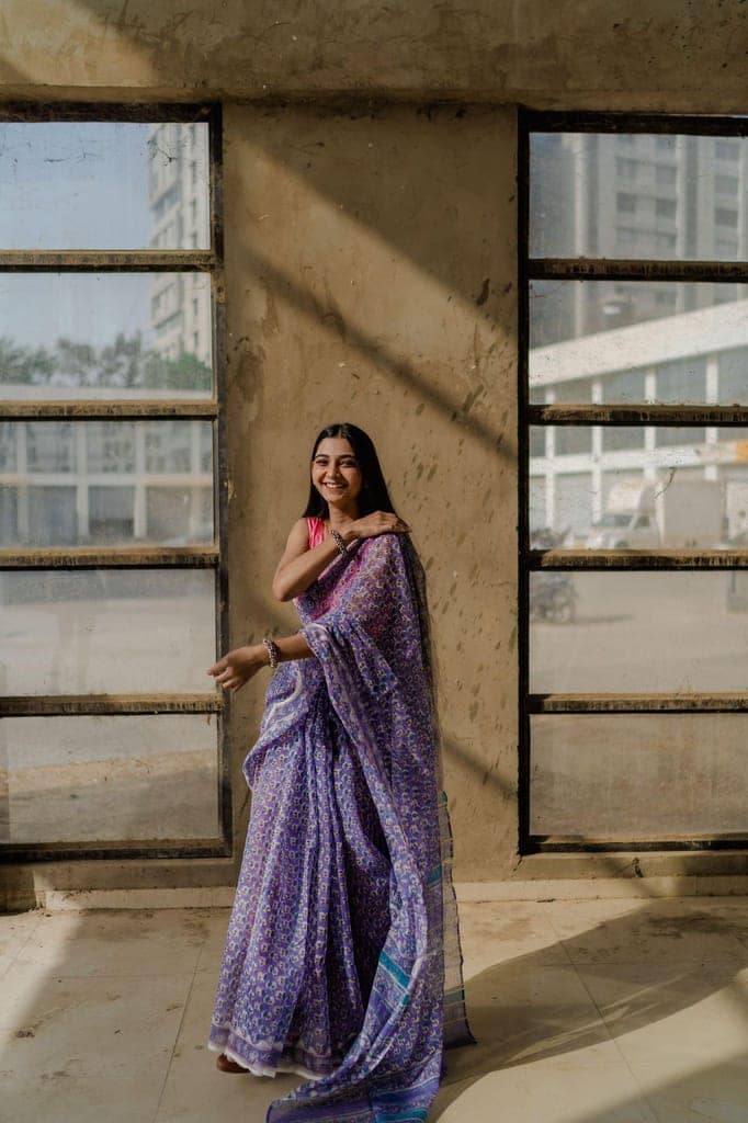 Kaisori Bagh Mallika Kota blockprinted saree view 4