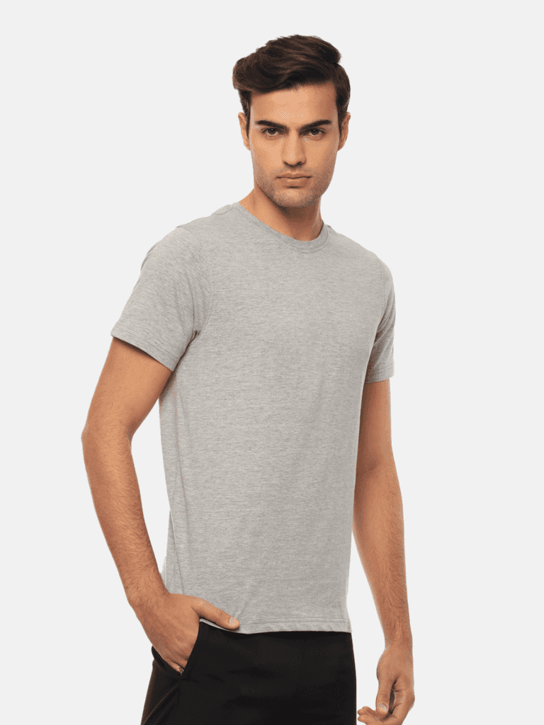 Hummel Men Grey B2B Round Neck Cotton view 2