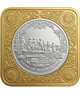 Bi-Metallic 500 Rupya – BIRT India Tiger Design Square Luxury Collectible & Plated Coin Bar (55g)