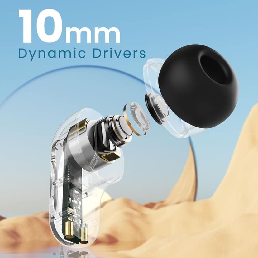 Cellecor BroPods C109 QUAD TWS, 60H Playtime,Quad Mic ENC,5.3v BT,50ms Low Latency Gaming Bluetooth-Black Grey view 4