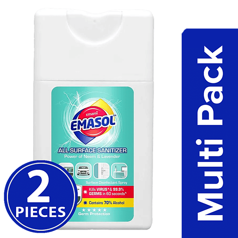 Emami Emasol All Surface Sanitizer, 2 x 25 ml Multipack