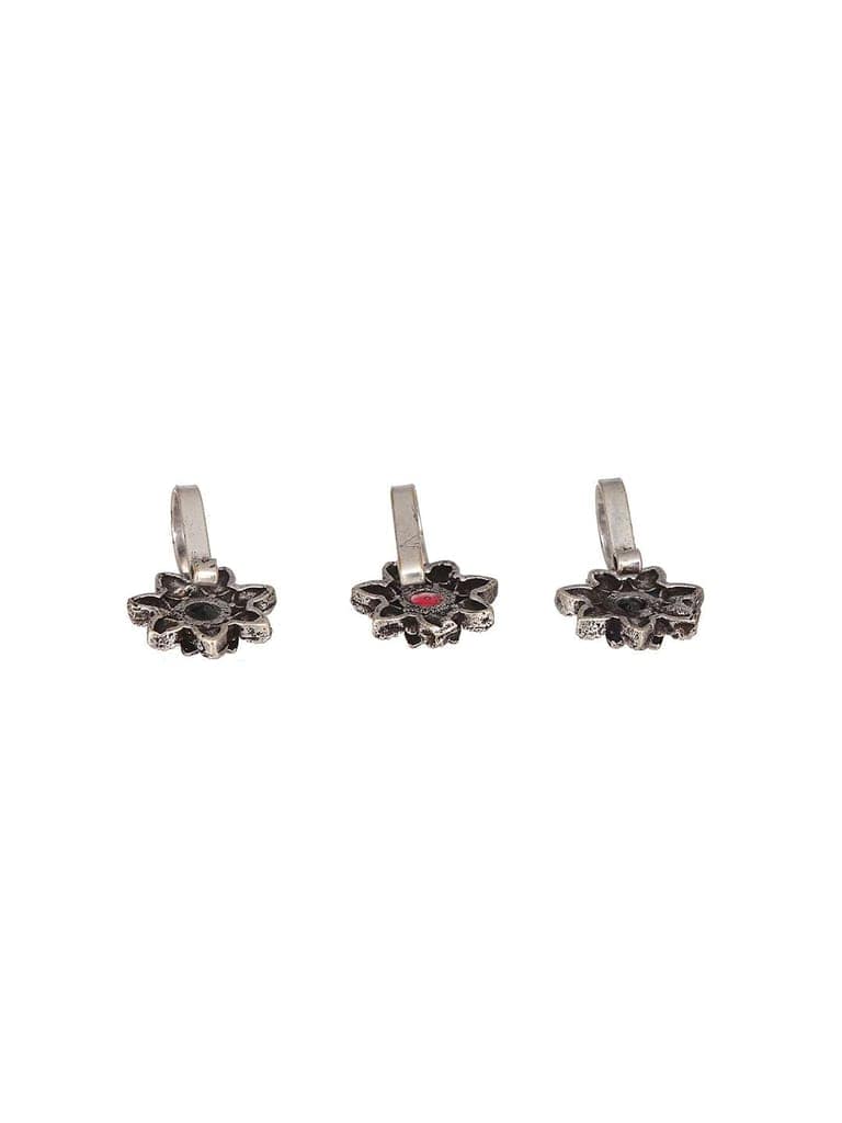 Oxidised Silver Plated Trendy Minimal Combo Clip on Nose Ring Nath view 6