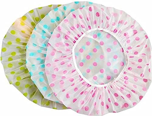 Elecsera Reusable Elastic Water Proof Shower Cap Set of 3