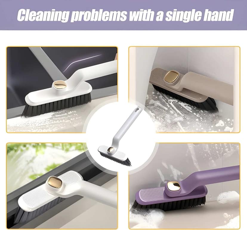 Heavy Duty Multi-Function Bathroom 360 Degree Rotating Crevice Cleaning Brush – Hard Bristle Gap Cleaning Brush for Bathroom, Kitchen Tiles, Window Tracks, Toilet & Corner Cleaning view 2
