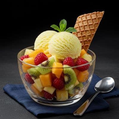 Fruit Salad With Ice Cream