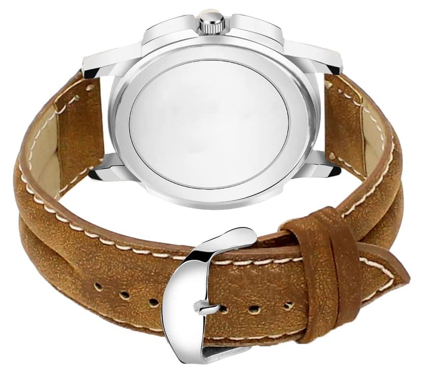 White Round Analog Watch for Men LR63 view 2