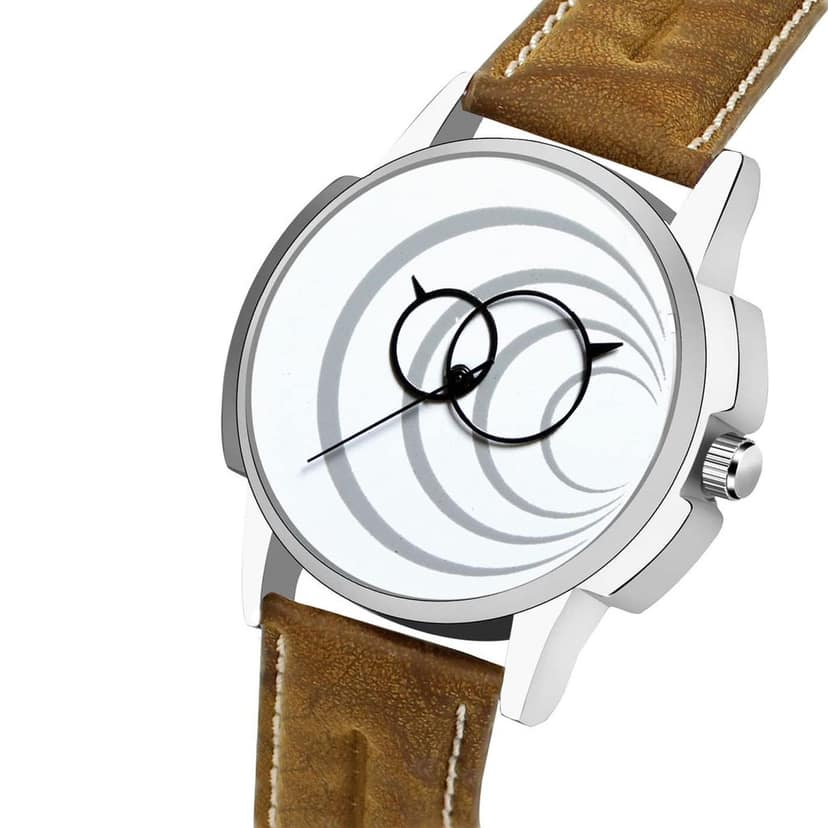 White Round Analog Watch for Men LR63 view 3