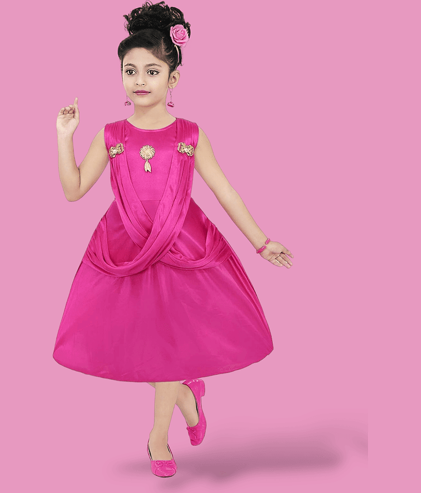 Mullick the designer Pack of 1 Baby Girls Polyester Frock ( Yellow )
