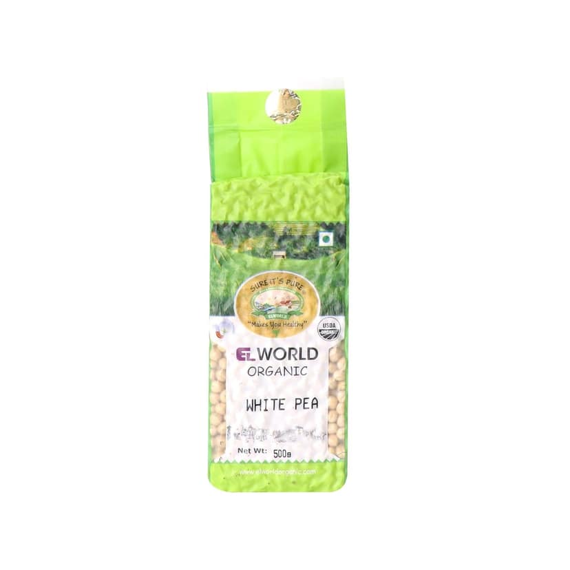 Elworld Agro & Organic Food Products Peas White 500g