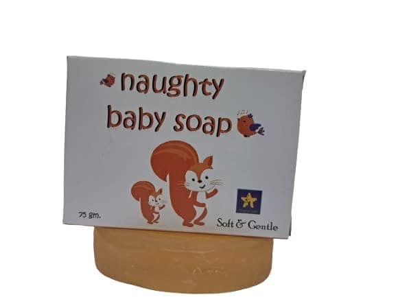 naughty baby soft & gentle Orange soap bar with Badam Oil and Rakhta Chandan. Pack of 3x75 gm view 3