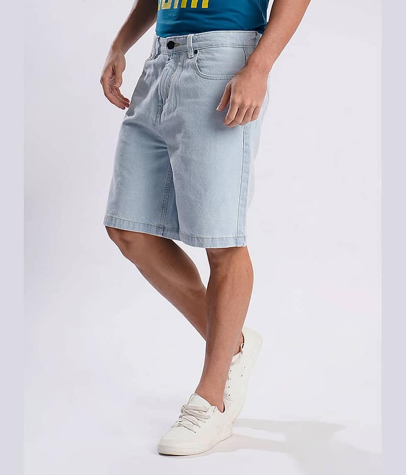 Bene Kleed Blue Cotton Men's Denim Shorts ( Pack of 1 ) view 3