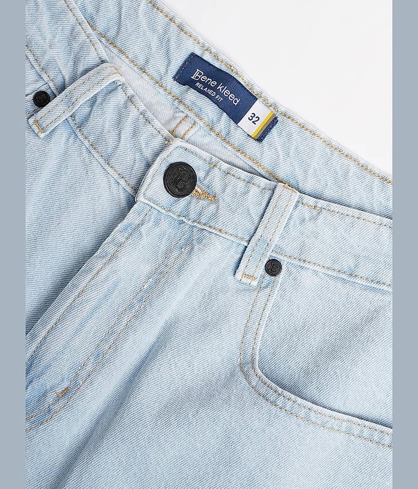 Bene Kleed Blue Cotton Men's Denim Shorts ( Pack of 1 ) view 6