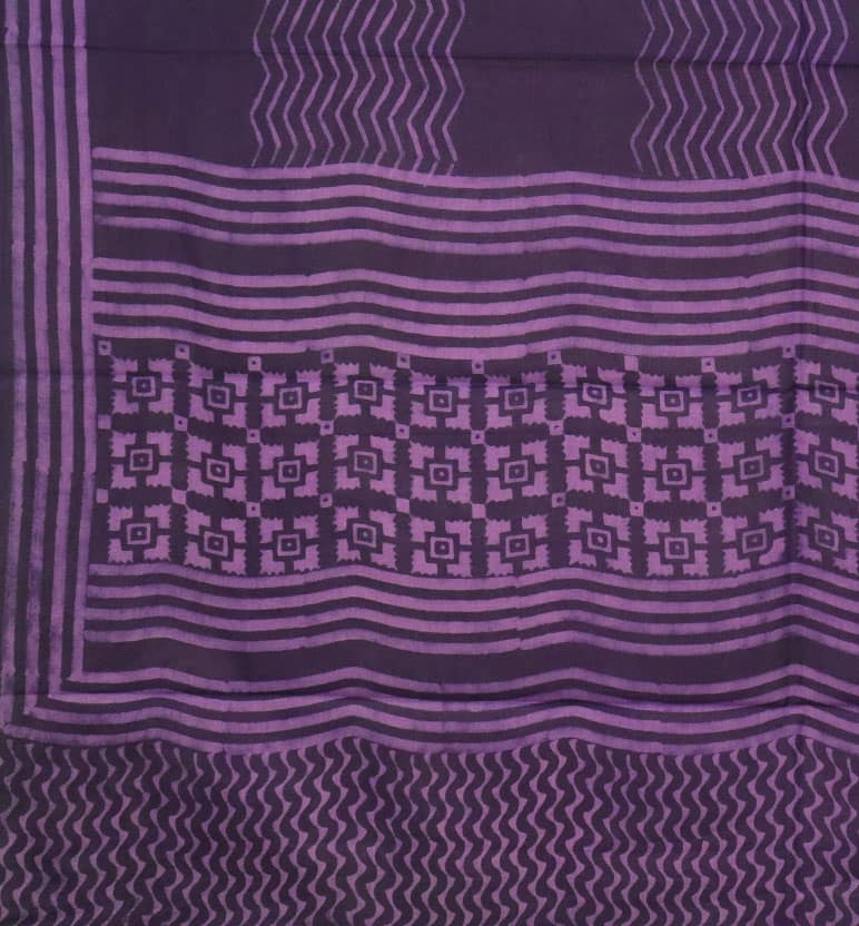 Handcrafted Dabu Print Cotton Dress Material – 3 Piece Set view 5